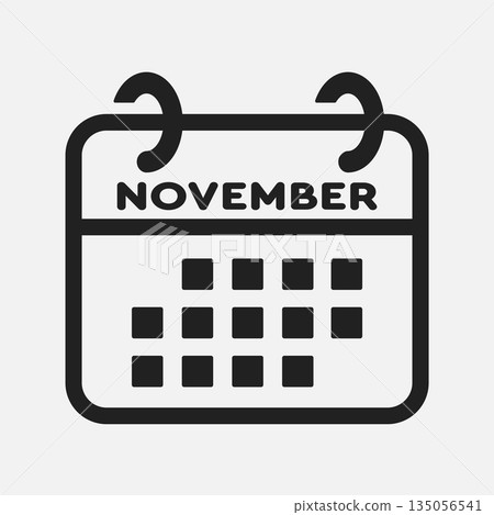 Vector template icon page calendar - November month Vector template icon page calendar - November month 135056541
