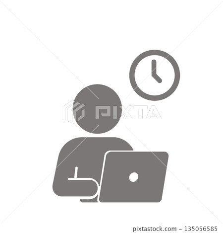 A simple business icon (gray) representing time management 135056585
