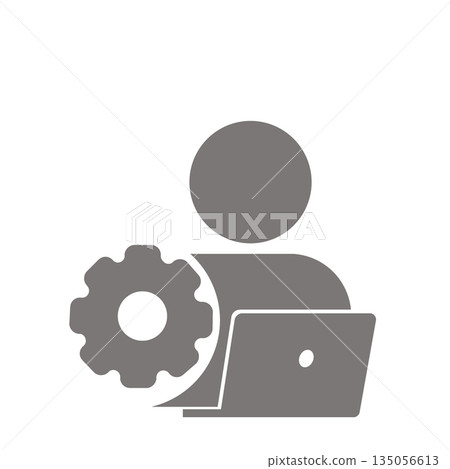Technician icon (gray) for setting up Technician icon (gray) for setting up 135056613