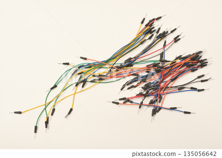 Connecting wires for experimental electronics. Papa-papa type wires. Jumpers wires. 135056642