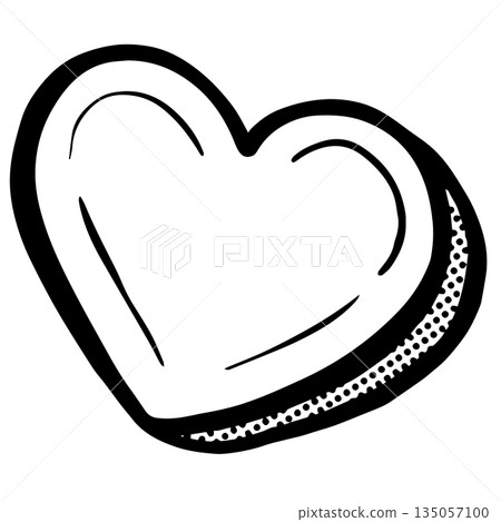 Graphic pop art halftone hearts love valentines illustration vector in black and white 135057100
