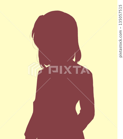 商務女性站立剪影 商務女性站立剪影 135057515