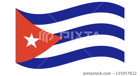 Waving flag of Cuba isolated. 135057612