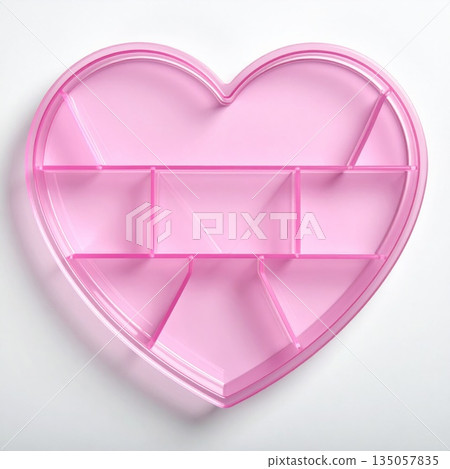 Transparent Pink Heart Shaped Plastic Container...-插圖素材 [135057835 ...