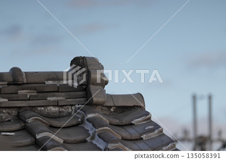 一張瓦片屋頂的照片 135058391