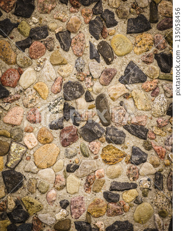 Pattern texture brown stones pebbles 135058456