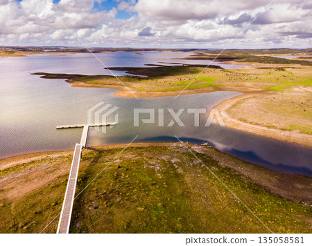 Aerial view. Alqueva lake, Evora Portugal. 135058581