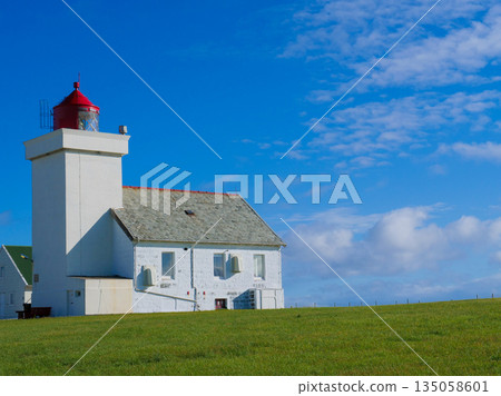 Obrestad lighthouse in Norway. Obrestad lighthouse in Norway. 135058601