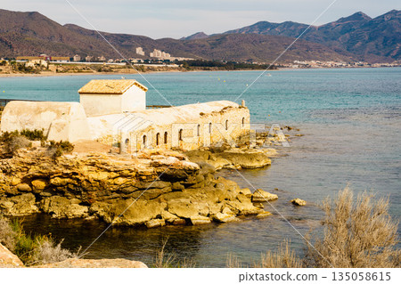 Isla Plana town beach in Spain 135058615