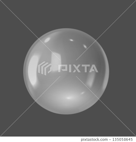 Realistic 3D gray glass ball with glares and highlights effect, vector volume glossy sphere, inflatable balloon, bubble Realistic 3D gray glass ball with glares and highlights effect, vector volume glossy sphere, inflatable balloon, bubble 135058645