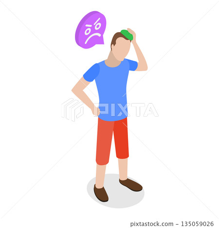 3D Isometric Flat  Illustration of Extreme Hot Weather. Item 4 135059026