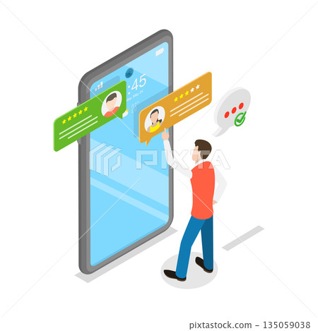 3D Isometric Flat Illustration of Online Survey. Item 3 3D Isometric Flat Illustration of Online Survey. Item 3 135059038
