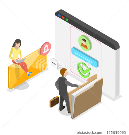 3D Isometric Flat Illustration of Web Security. Item 1 3D Isometric Flat Illustration of Web Security. Item 1 135059063