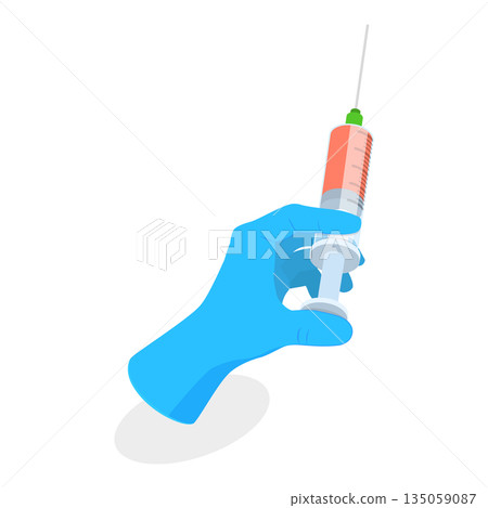 3D Isometric Flat Set of Doctors Hands. Item 5 3D Isometric Flat Set of Doctors Hands. Item 5 135059087