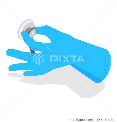 3D Isometric Flat  Set of Doctors Hands. Item 3 135059089