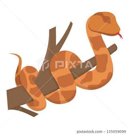 3D Isometric Flat Illustration of Colorful Poisonous Snakes. Item 6 3D Isometric Flat Illustration of Colorful Poisonous Snakes. Item 6 135059099