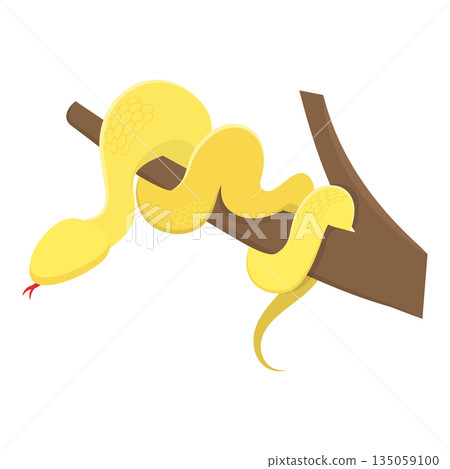 3D Isometric Flat  Illustration of Colorful Poisonous Snakes. Item 5 135059100