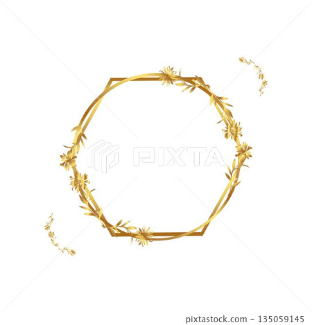 Print border Flowers hexagon circle free vector illustration 135059145