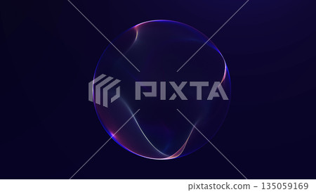 Soft gradient orb blending blue, purple and yellow tones. Abstract glowing sphere with clean modern color transitions. 135059169