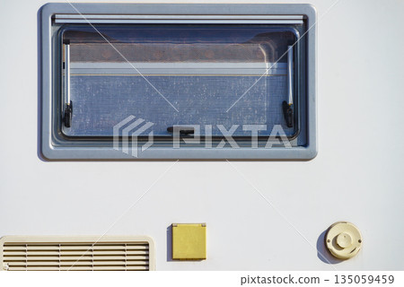 Details of camper, window with cover blind Details of camper, window with cover blind 135059459