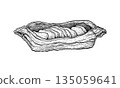 Bun with apple handdrawn sketch 3 135059641