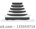Vector illustration of snow-covered stairs in winter 135059714