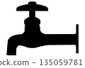 Faucet silhouette illustration | Simple graphic material showing water facilities 135059781