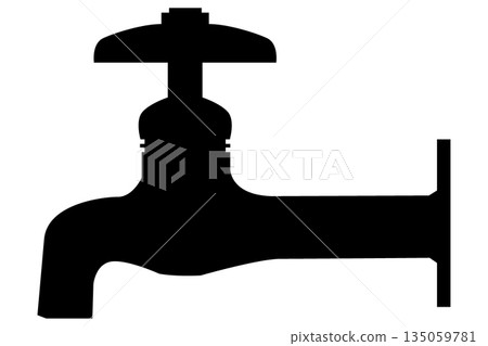 Faucet silhouette illustration | Simple graphic material showing water facilities 135059781