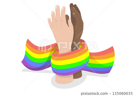 3D Isometric Flat Illustration of Pride Month, LGBT Community 3D Isometric Flat Illustration of Pride Month, LGBT Community 135060035