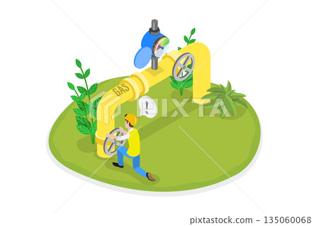 3D Isometric Flat Illustration of Oil or Gas Pipeline Service, Pumping Station Transport Industry 3D Isometric Flat Illustration of Oil or Gas Pipeline Service, Pumping Station Transport Industry 135060068