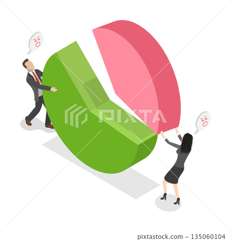 3D Isometric Flat Illustration of Market Share, Investment Asset Allocation 3D Isometric Flat Illustration of Market Share, Investment Asset Allocation 135060104
