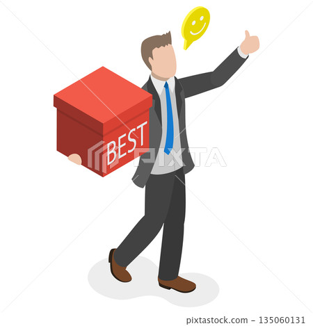 3D Isometric Flat  Illustration of Sales Fake, Lie or Fraud 135060131