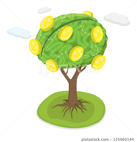 3D Isometric Flat Illustration of Emotional Intelligence, Mental Awareness and Psychological Issues 3D Isometric Flat Illustration of Emotional Intelligence, Mental Awareness and Psychological Issues 135060144