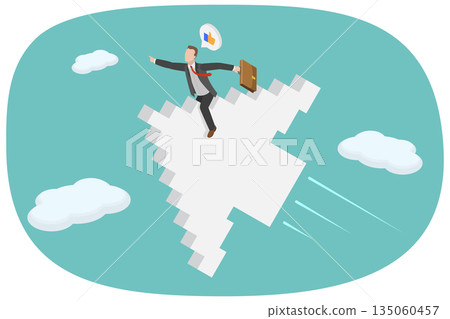3D Isometric Flat  Illustration of SEO, Boost Website, Enhance Rankings, Online Advertising And Marketing Strategies 135060457