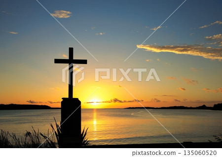 Cross Left Side At Foxton Beach River Bay Sunset In Background 135060520
