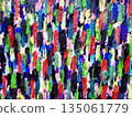 Color stripes in expressionistic style with green, red, blue, yellow and black. 135061779