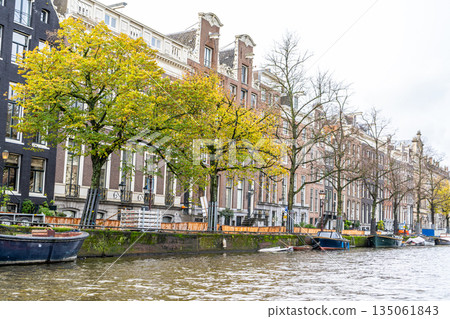 Canal View of Amsterdam Cityscape in Autumn Canal View of Amsterdam Cityscape in Autumn 135061843