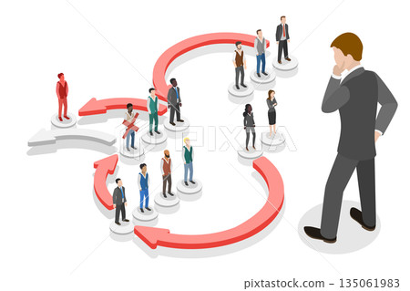 3D Isometric Flat Illustration of HR or Human Resource, Effective Recruitment Strategies For Hiring A Top Manager 3D Isometric Flat Illustration of HR or Human Resource, Effective Recruitment Strategies For Hiring A Top Manager 135061983