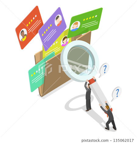 3D Isometric Flat Illustration of Searching for Candidates, Concept Of Human Resource Management And Recruitment In Business Environment 3D Isometric Flat Illustration of Searching for Candidates, Concept Of Human Resource Management And Recruitment In Business Environment 135062017
