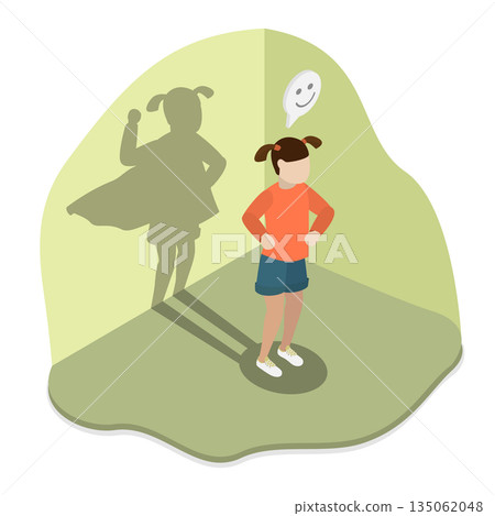 3D Isometric Flat Illustration of Self Confident Kids , Empowering Kids With Positive Self Esteem 3D Isometric Flat Illustration of Self Confident Kids , Empowering Kids With Positive Self Esteem 135062048