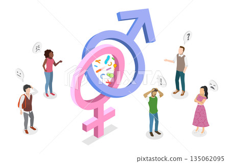 3D Isometric Flat Illustration of Sexually Transmitted Infections, Viruses and Bacterias 3D Isometric Flat Illustration of Sexually Transmitted Infections, Viruses and Bacterias 135062095