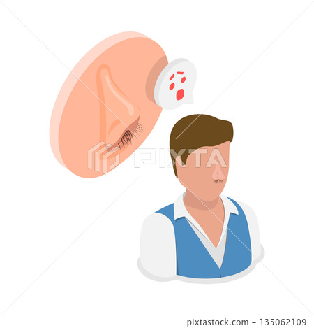 3D Isometric Flat Illustration of Nose Hair, Filter Air And Keep Out Unwanted Particles And Bacteria 3D Isometric Flat Illustration of Nose Hair, Filter Air And Keep Out Unwanted Particles And Bacteria 135062109
