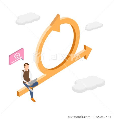 3D Isometric Flat  Illustration of Agile Methodology, Dynamic Approach To Software Development 135062385