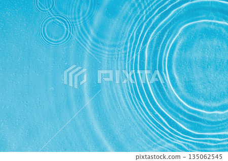 drops on water with circles on a blue background 135062545