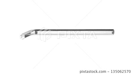 Allen Key Tightening Hex Screw in Metal Surface Close-Up 135062570