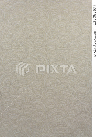 Light beige brocade fabric texture with wave pattern and yellow metallic lurex, textile collection Light beige brocade fabric texture with wave pattern and yellow metallic lurex, textile collection 135062677