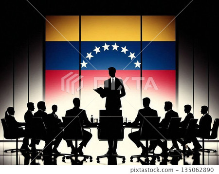 Conference carrying the Venezuelan flag: political and economic tensions 135062890