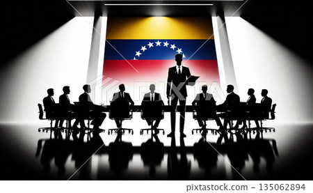 以委內瑞拉國旗為主題的會議：政治和經濟緊張局勢 135062894