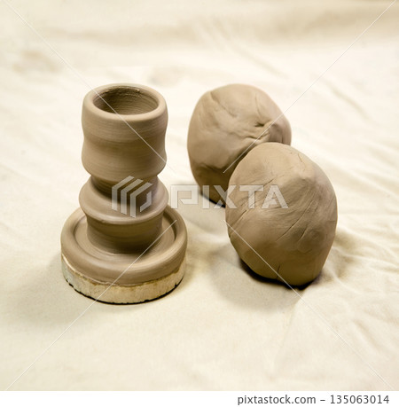 Hand make small clay goblet Hand make small clay goblet 135063014