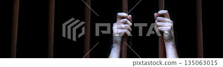 Sad young girl in prison Sad young girl in prison 135063015